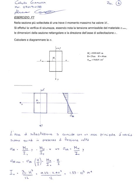 Elaborato 3 F7 Scienza Delle Costruzioni Esercizi Di Scienza Delle