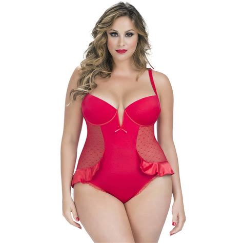 Oh La La Cheri Curves Plus Size Plunge Skirted Teddy Lovehoney