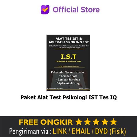 Jual Paket Alat Tes Psikologi IST Dan Aplikasi Skoring IST Untuk Tes IQ