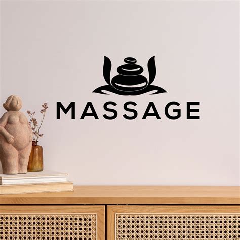 Massage Vinyl Wall Decal Basalt Stones Therapy Care Spa Center Stickers