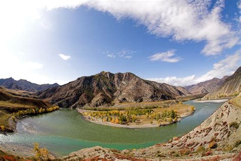 Confluence Of The Chuya And Katun Rivers Stock Photo Image Of Nature