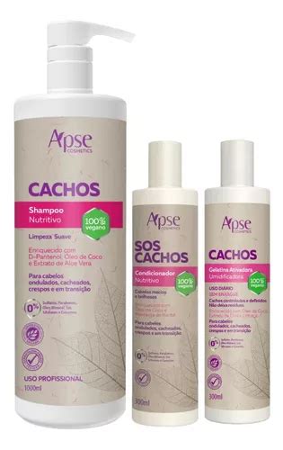 Kit Apse Cachos Shampoo L Condicionador Ml E Gelatina Mercadolivre