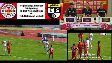 Regionalliga Südwest FC Rot Weiss Koblenz vs TSG Balingen Fussball