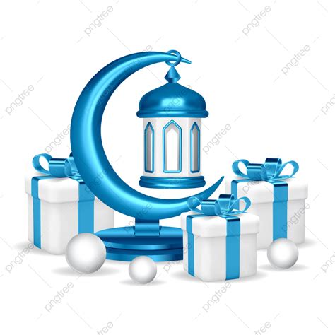 Islamic Ramadan Kareem Vector Art Png Islamic Ramadan Kareem 3d Blue Lamp T And Moon Vector