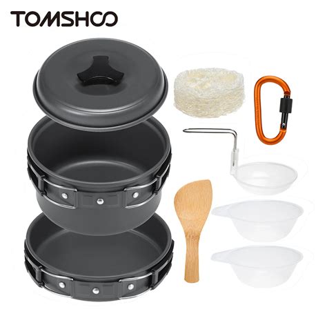 Tomshoo Camping Panelas Mess Kit Cookset Equipamento De Cozinha Ao Ar