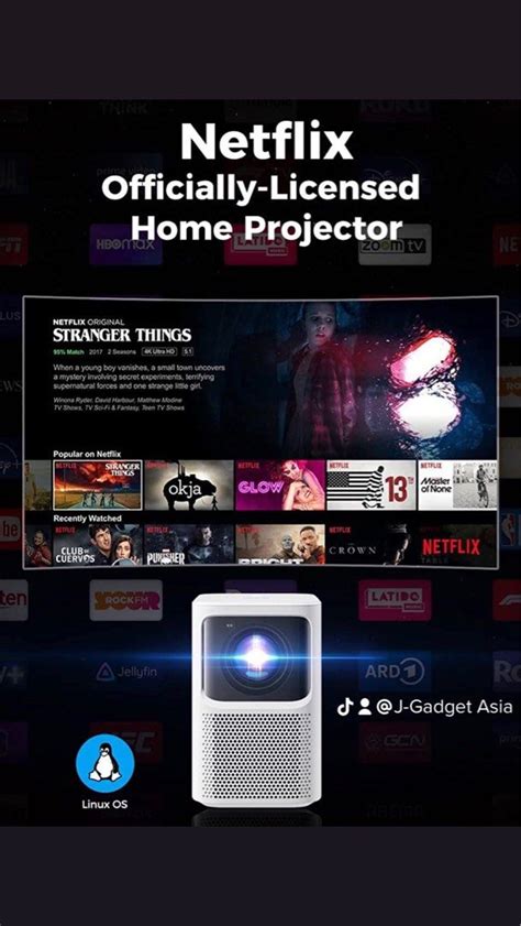 Emotn N1 Smart Projector Netflix Officially Licensed Native 1080P