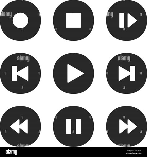 Music Player Buttons Play Icon Stop Pause Record And Next Song Button