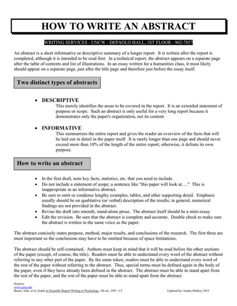 HOW TO WRITE AN ABSTRACT