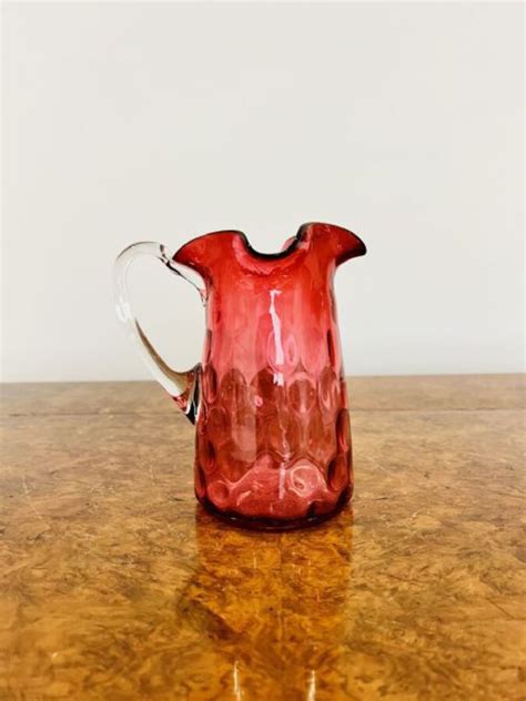 Antique Antique Victorian Cranberry Glass Jug Antiques Co Uk