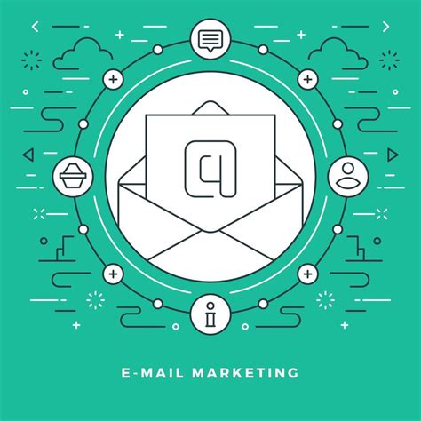 Flat Line E Mail Marketing Concept Illustration 43120226 Vector Art At