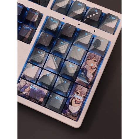 Silver Wolf Keycaps Cherry Profile Anime Honkai Star Rail Pbt Dye Sub