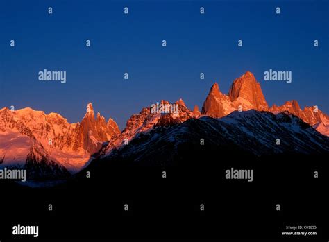 Sunrise At Cerro Torre Mountain M And Fitz Roy Mountain M