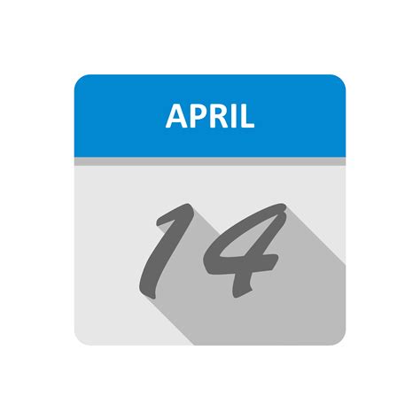 April 14th Date On A Single Day Calendar 500605 Vector Art At Vecteezy