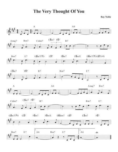 The Very Thought Of You By Ray Noble Digital Sheet Music For Score