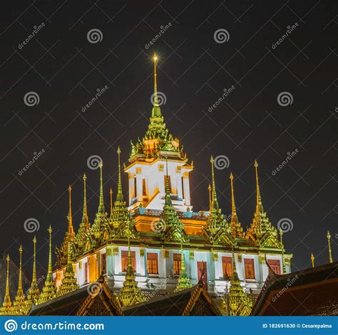 Wat Ratchanatdaram Woravihara Night View Ratcha Natdaram Worawihan