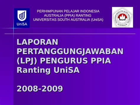 Ppt Laporan Pertanggungjawaban Lpj Pengurus Ppia Ranting Unisa