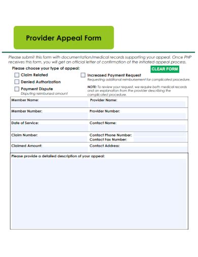 Free Appeal Form Samples In Pdf