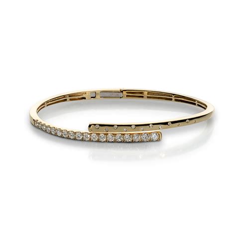 Yellow Gold Diamond Flex Bangle Bracelet Finks