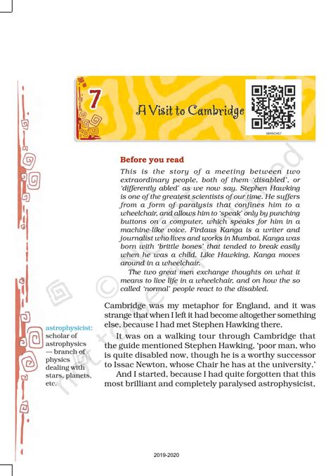 A Visit To Cambridge Ncert Book Of Class English Honeydew