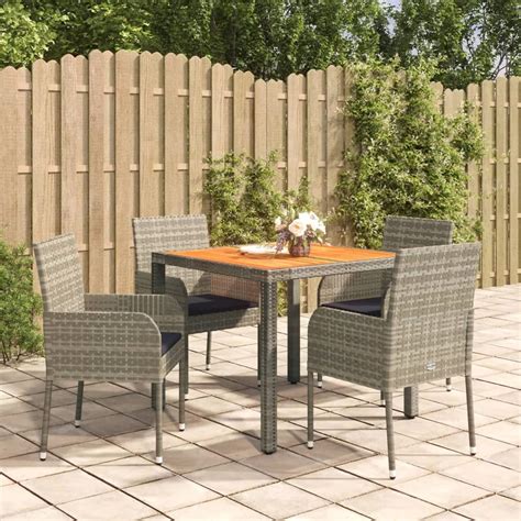 Festnight Gartentisch Mit St Hlen Set Rattan Gartenm Bel Set St Hle