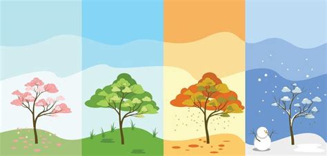 Seasons Cartoon Vector Art, Icons, and Graphics for Free Download