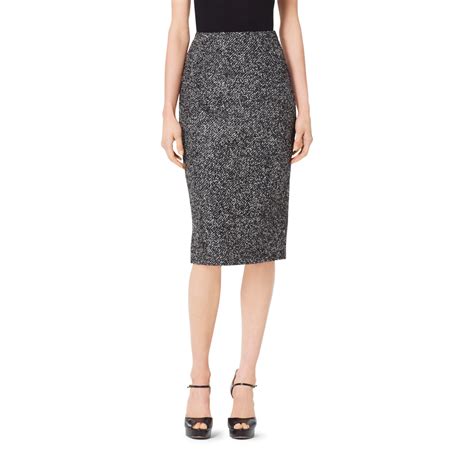 Lyst Michael Kors Tweed Wool Bouclé Pencil Skirt In Black