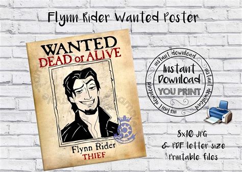 Flynn Rider Wanted Poster Free Printable Printable Templates