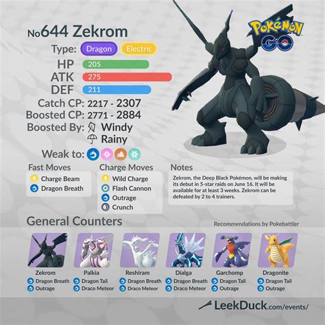 Zekrom Debuts in Raids - Leek Duck | Pokémon GO News and Resources