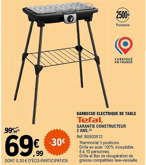 Promo Barbecue Lectrique De Table Tefal Chez E Leclerc Icatalogue Fr