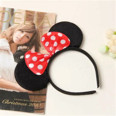 Buy 1pcs Mickey Mouse Minnie Headband Cute Red Elsa Mouse Ear Hairband Small