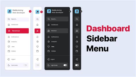 How To Make Sidebar Menu Using Html Css And Javascript Coding Stella