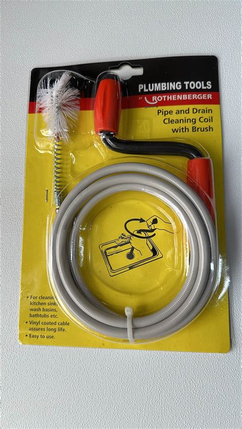 Rothenberger Plumbing Tools By Pipe Drain Cleaning Coil With Brush