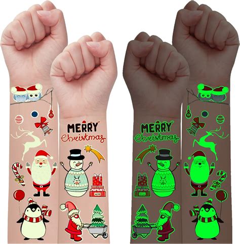 Leesgel Tattoo Kinder Weihnachten 24 Blätter Leuchtende Weihnachts