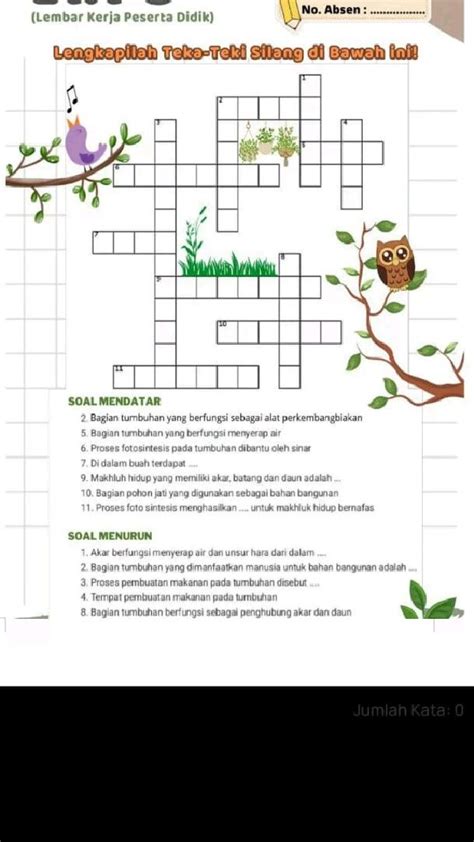 Teka Teki Silang Antonim Indonesia Worksheet Artofit