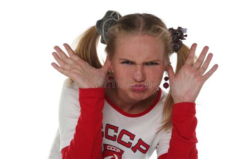 Fille Blonde Vilaine Photo Stock Image Du F Minit Rire