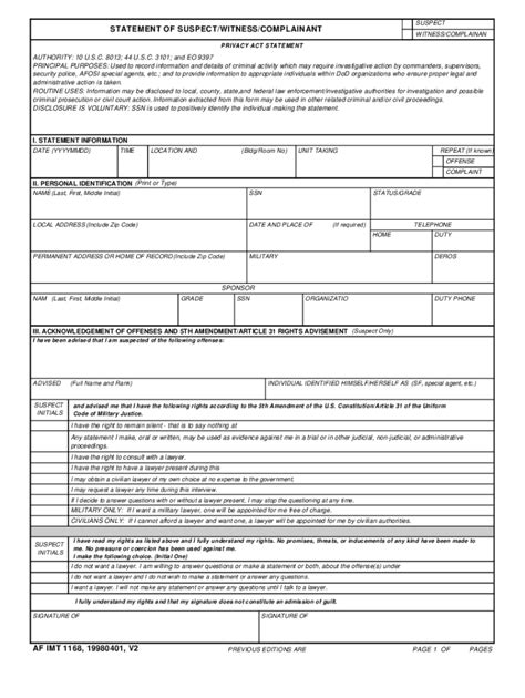 Af Form 1168 Fill Online Printable Fillable Blank Pdffiller