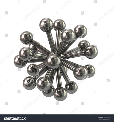 3d Illustration Silver Molecular Structure Isolated Stock Illustration ...