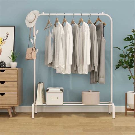 Npc Floor Folding Coat Rack Hanger Indoor Single Pole Double Pole