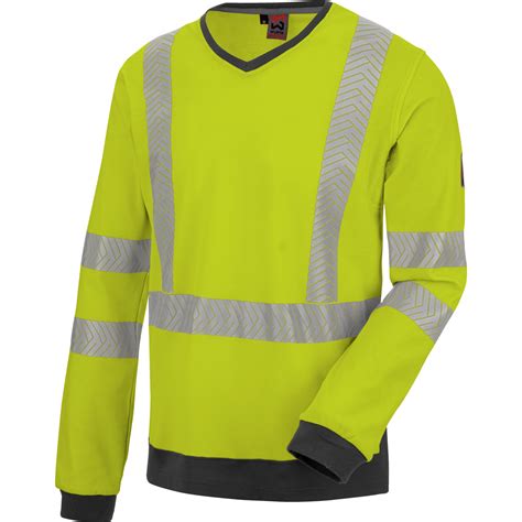 Tee shirt de travail manches longues haute visibilité jaune fluo Würth