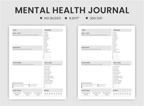 Mental Health Journal Logbook Planner Template 20614514 Vector Art At Vecteezy