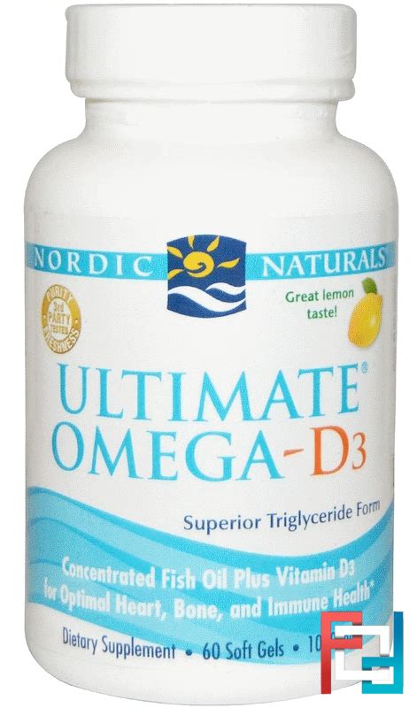 Ultimate Omega D3 Lemon 1000 Mg Nordic Naturals 60 Soft Gels