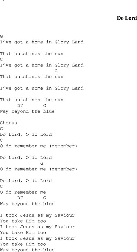 Do Lord - Christian Gospel Song Lyrics and Chords