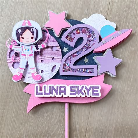 Space Girl Cake Topper Space Birthday Party Astronaut Birthday Decor