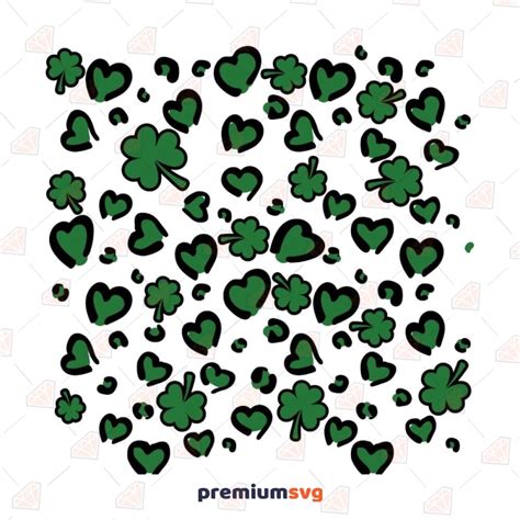 St Patricks Pattern Svg Shamrock Pattern Print Premiumsvg