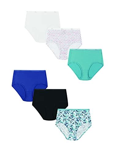 Hanes Womens Cotton Brief Underwear Available In Regular And Plus Sizes 6 Pack Assorted 10