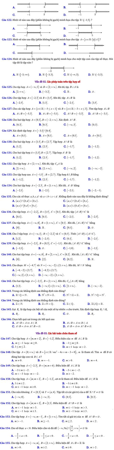 Bài Tập Về Các Phép Toán Tập Hợp Lớp 10 Các Dạng Toán Về Tập Hợp Và
