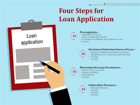 Four Steps For Loan Application Powerpoint Slides Diagrams Themes