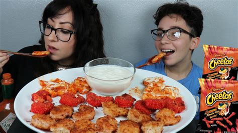 Spicy Rice Cakes Flaming Hot Cheeto And Coconut Shrimp Mukbang