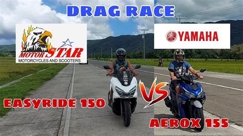 MOTORSTAR EASY RIDE 150P VS YAMAHA AEROX 155 V2 FRIENDLY RACE YouTube