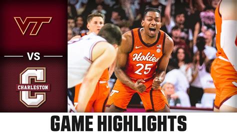 Virginia Tech Vs College Of Charleston Acc Mens Basketball Highlights 2022 23 Youtube